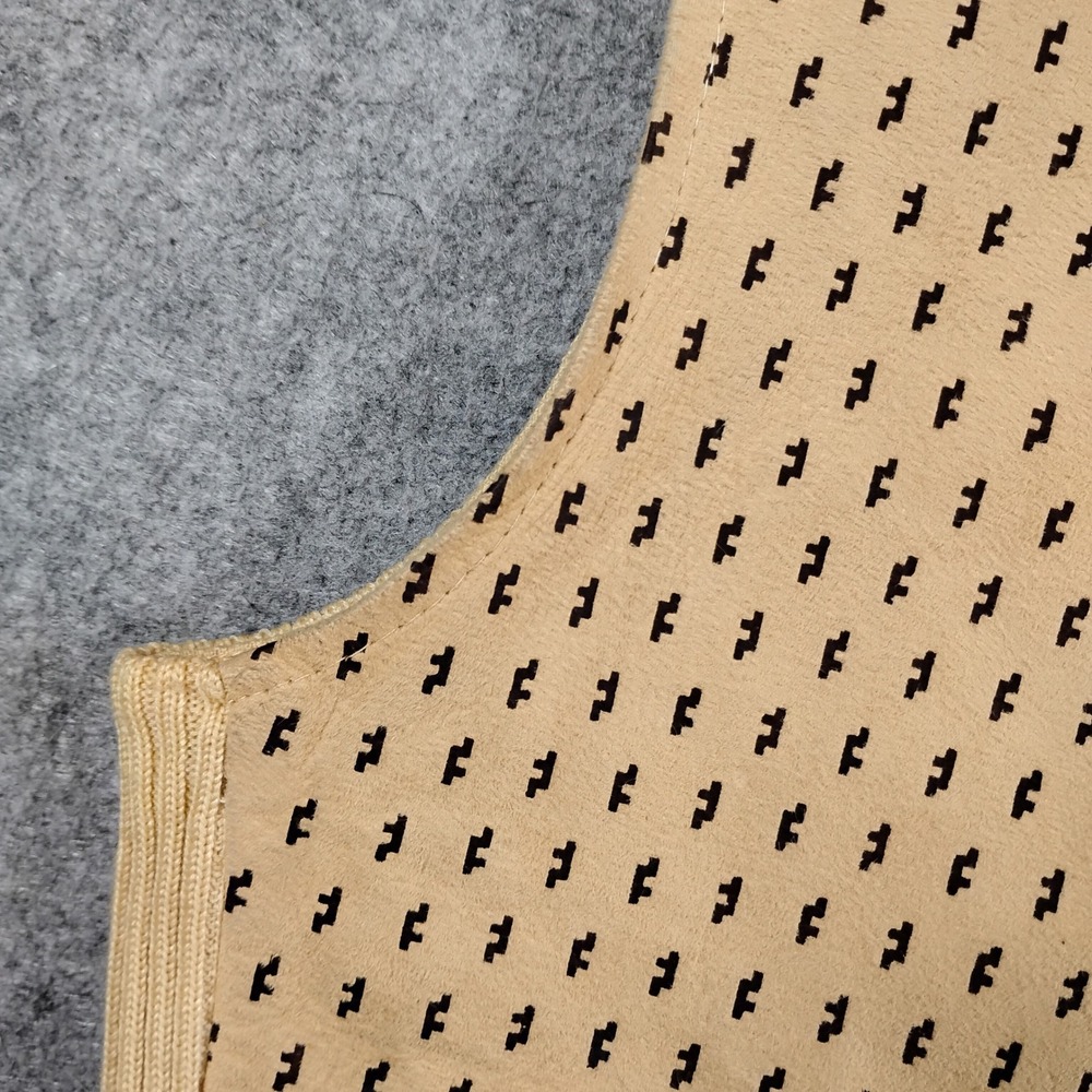 Livingston Bros Vintage 70s Sweater Vest Womens M Beige Leather Pocket Knit - Picture 6 of 8